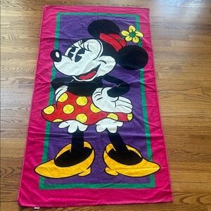 Vintage The Walt Disney Company Minnie Mouse Colorful Beach Towel